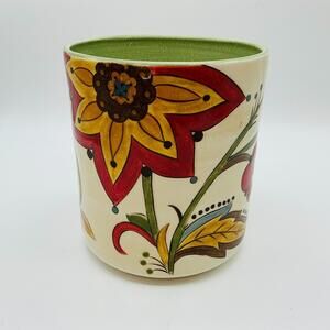 PIER 1 IMPORTS EARTHENWARE CARYNTHUM FLORAL UTENSIL HOLDER/FLOWER POT 7”